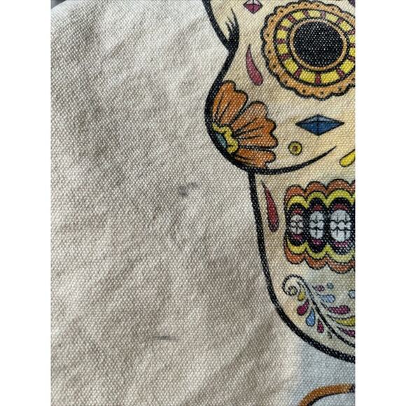 Cabo Sugar Skull Canvas Tote Bag Bohemian Hippie Cottagecore Dark Whimsi… - Picture 5 of 6